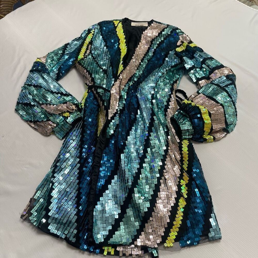 Circus Hotel Sequin Wrap Cocktail Dress Size 38 US 2-4